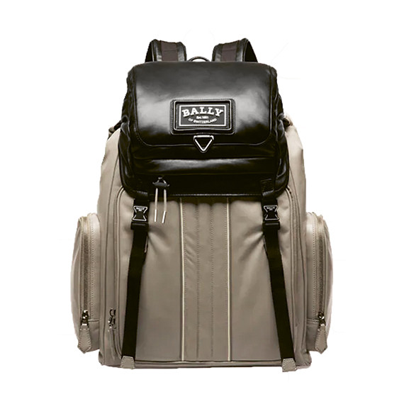 Athor Leather Backpack In Beige Sasso and Black