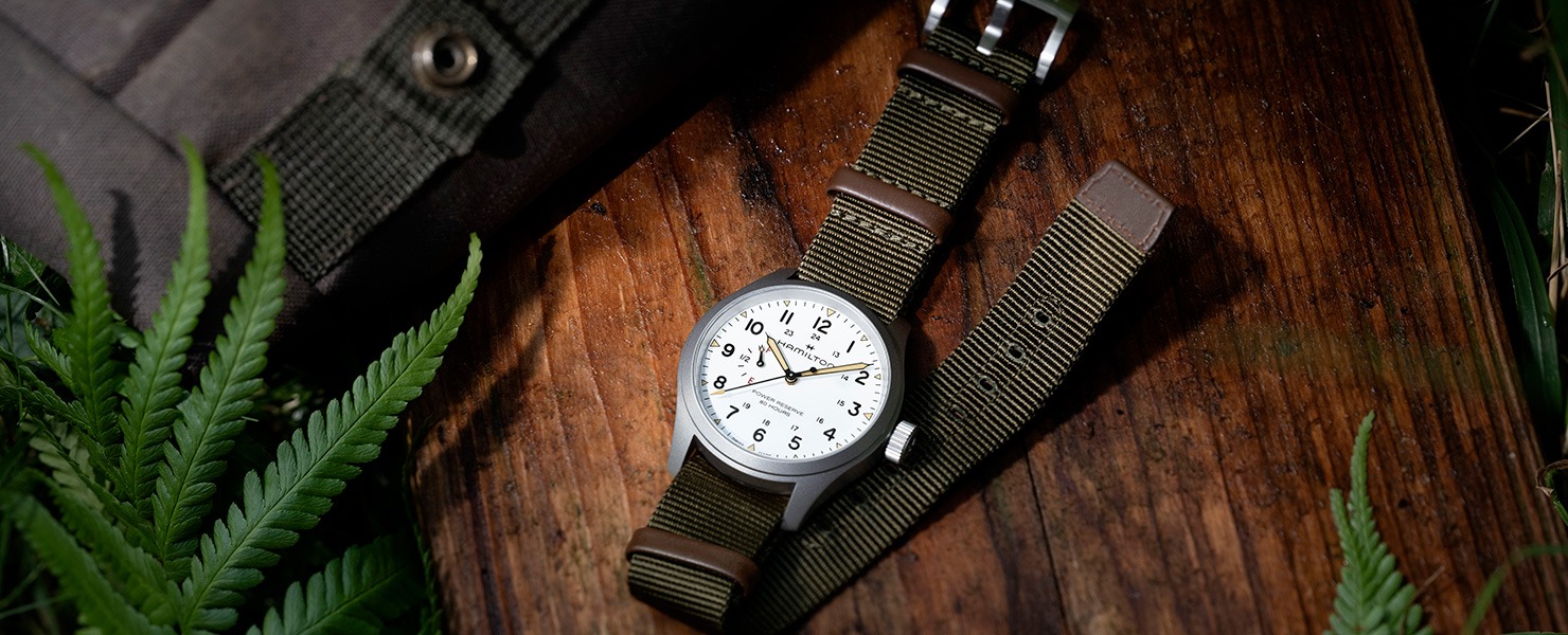 Mit dern euen Khaki Field Power Reserve von Hamilton